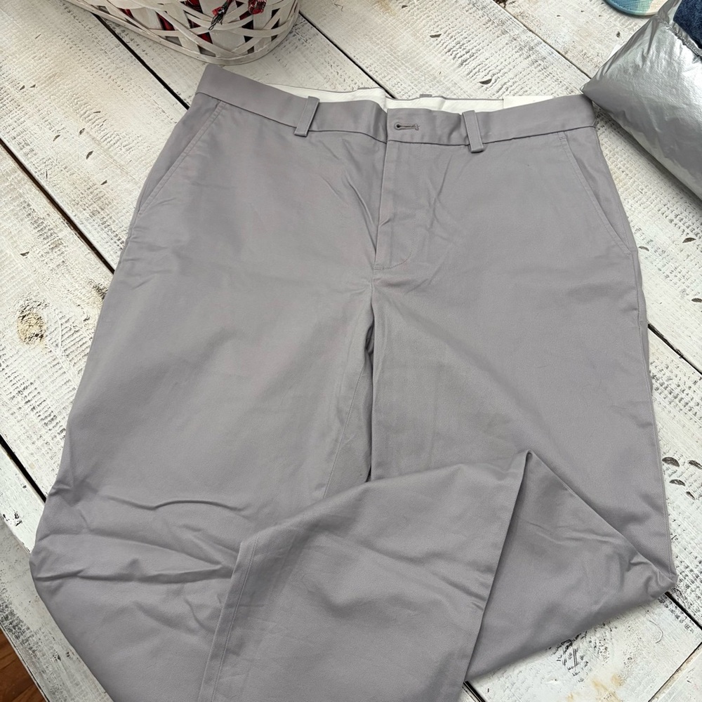 Brooks Brothers Pants Mens Regular Fit 36X32 Gray Casual Preppy NWT